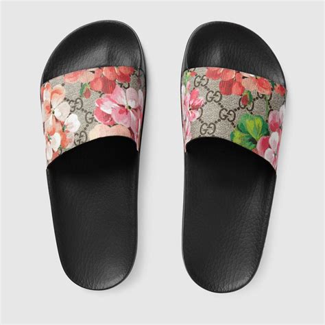 gucci blooms supreme floral slides|Gucci women's slides clearance sale.